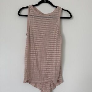 Lululemon Athletica Light Pink Striped Tank Top